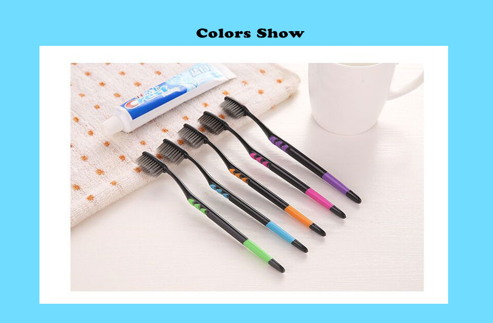 Soft Bristles Bamboo Charcoal Nano Toothbrush 5-color Design for Whole Family 10pcs