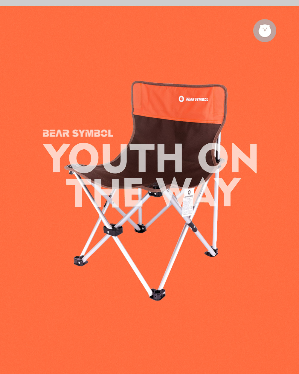 BEAR SYMBOL Folding Camping Stool Portable Chair for Fishing Hiking Lightweight