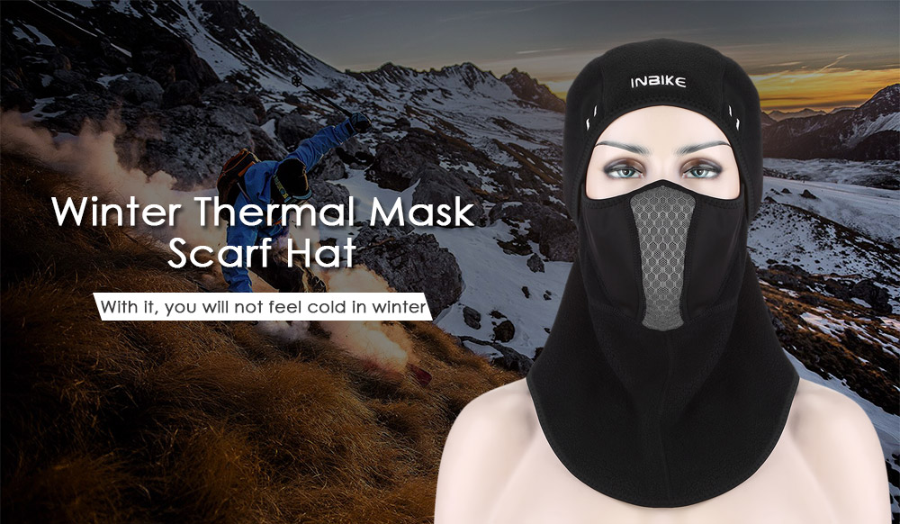 INBIKE Winter Cycling Mask Ski Cap Bike Face Thermal Fleece Scarf Hat