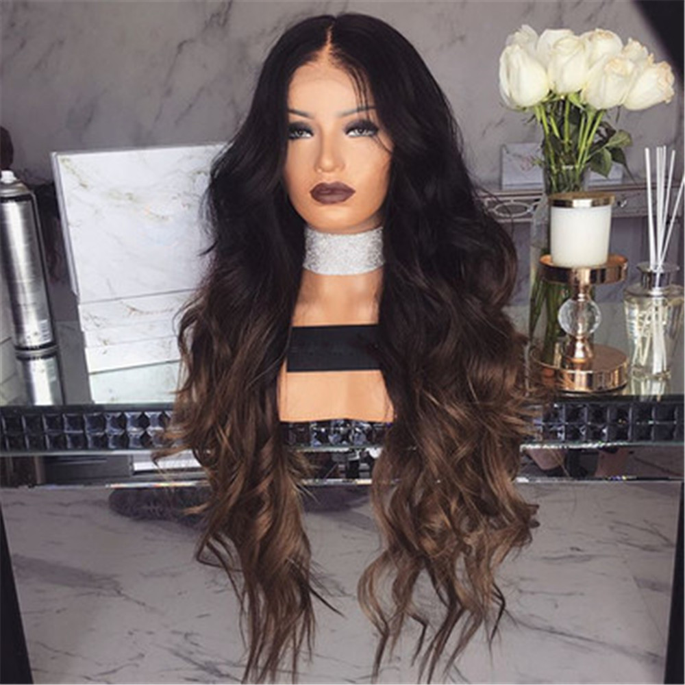 Female Wig with Long Curly Hair and Large Wavy Gradient