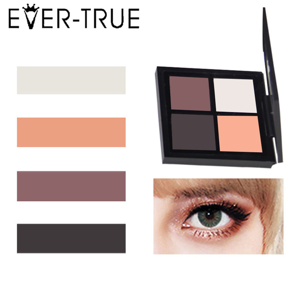 EVERTRUE 4 colors Eyeshadow Palette Matte Metallic Earth Color Nude Makeup