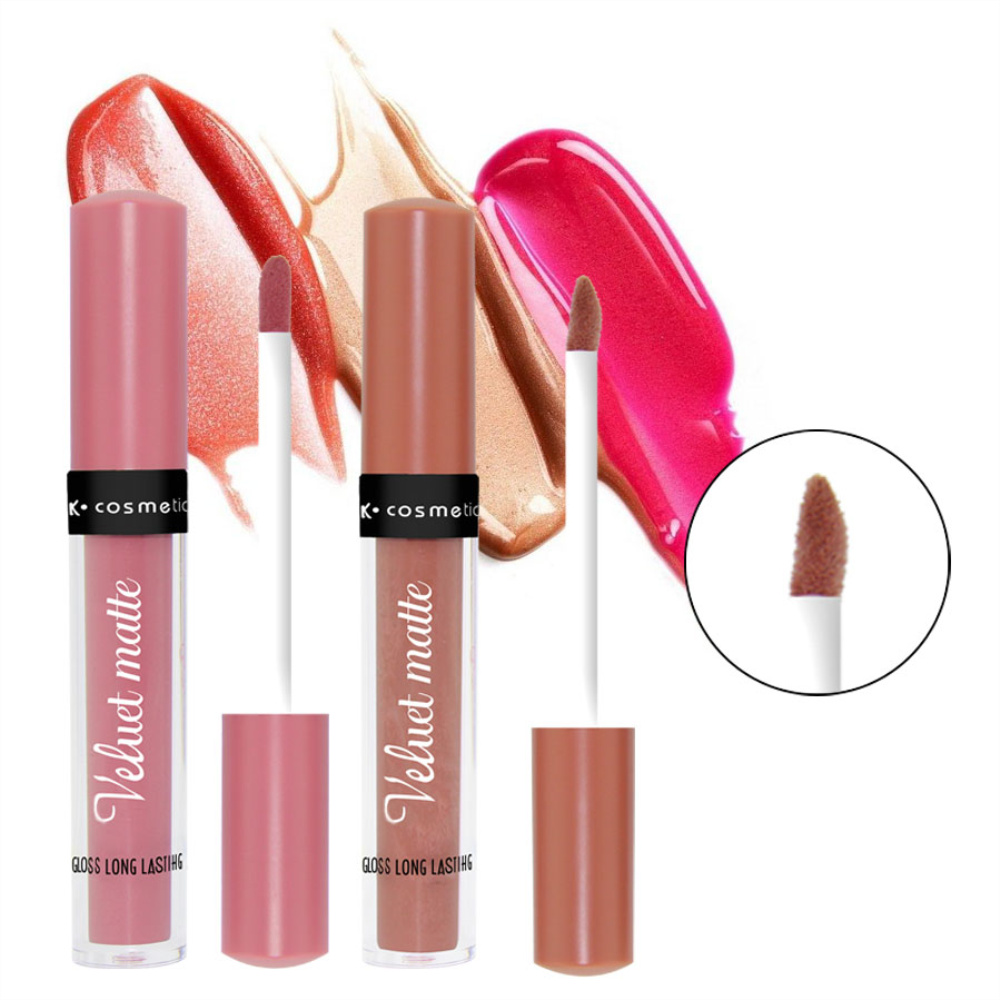 MK 12PCS/SET Lip Gloss Lasting Metallic Non-stick Cup Lipgloss Makeup