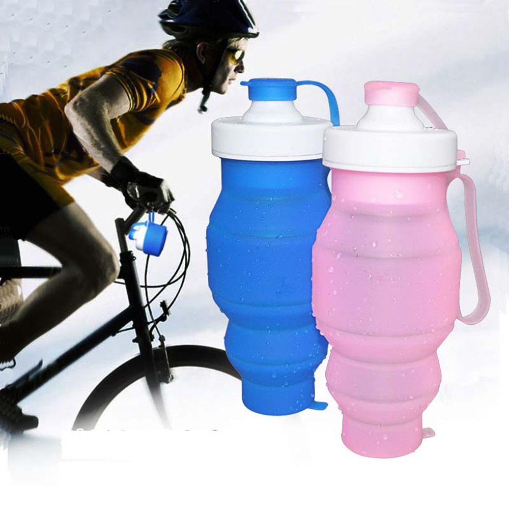 Foldable 520ML Silicone Kettle Portable Sports Bottle Outdoor Hiking Climbing