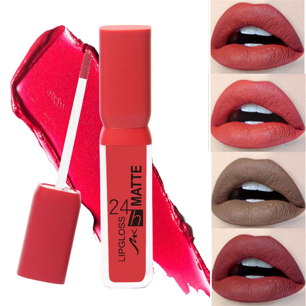 MK 12PCS/SET Lip Gloss Lasting Non-marking Matte Non-stick Cup Lipgloss Makeup