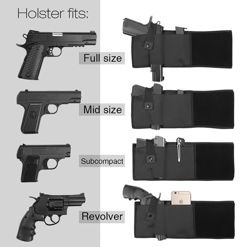 Belly Band Holster for Concealed Carry Waistband Handgun Elastic Hand gun Holder
