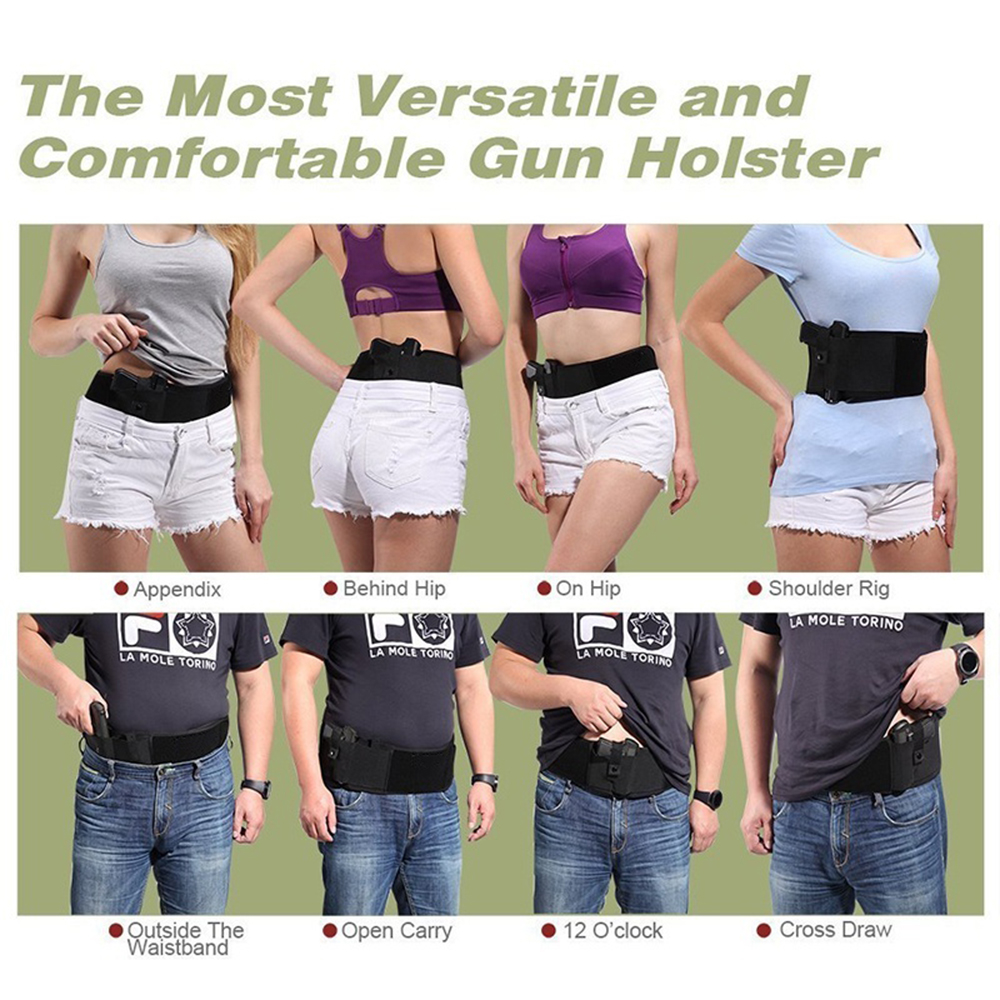 Belly Band Holster for Concealed Carry Waistband Handgun Elastic Hand gun Holder