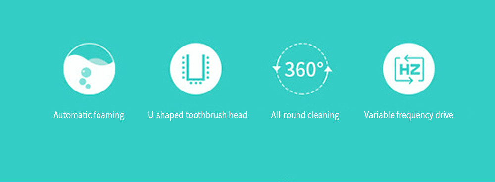 360 Degree Electric Automatic Ultrasonic Toothbrush U Type Cleaner