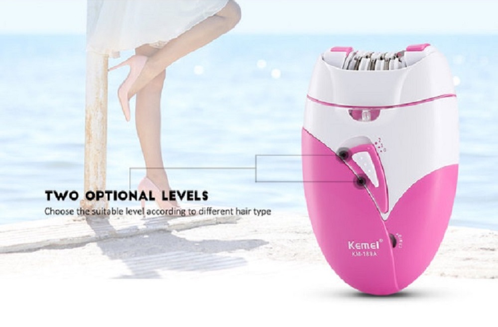 Kemei KM - 189A Woman'S Epilator Electric Hair Removal Machine Two Speeds Painle