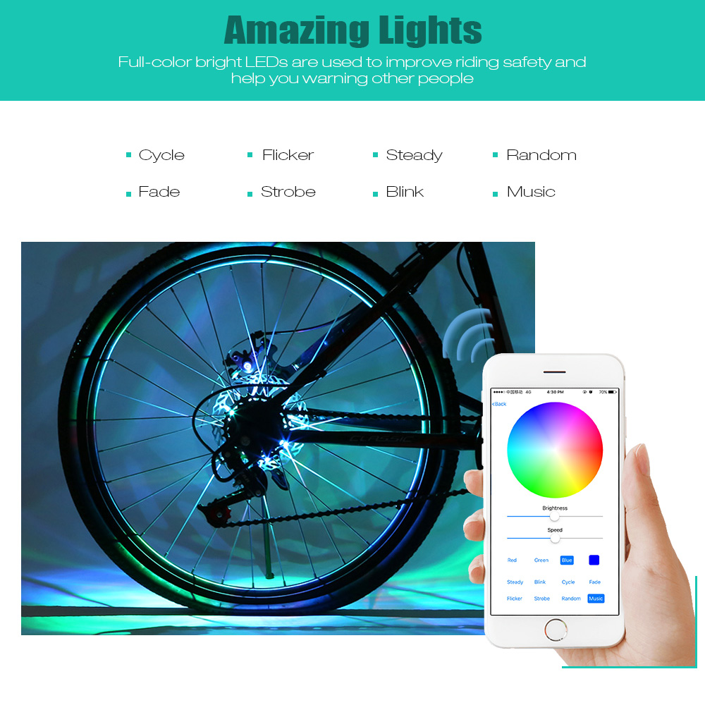 D600RB Bicycle Cycling Hub Light Bike Front / Tail LED Wheel Warning Accessories