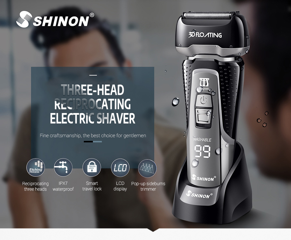 SHINON Men Water Resistant 3 Blade Shaver