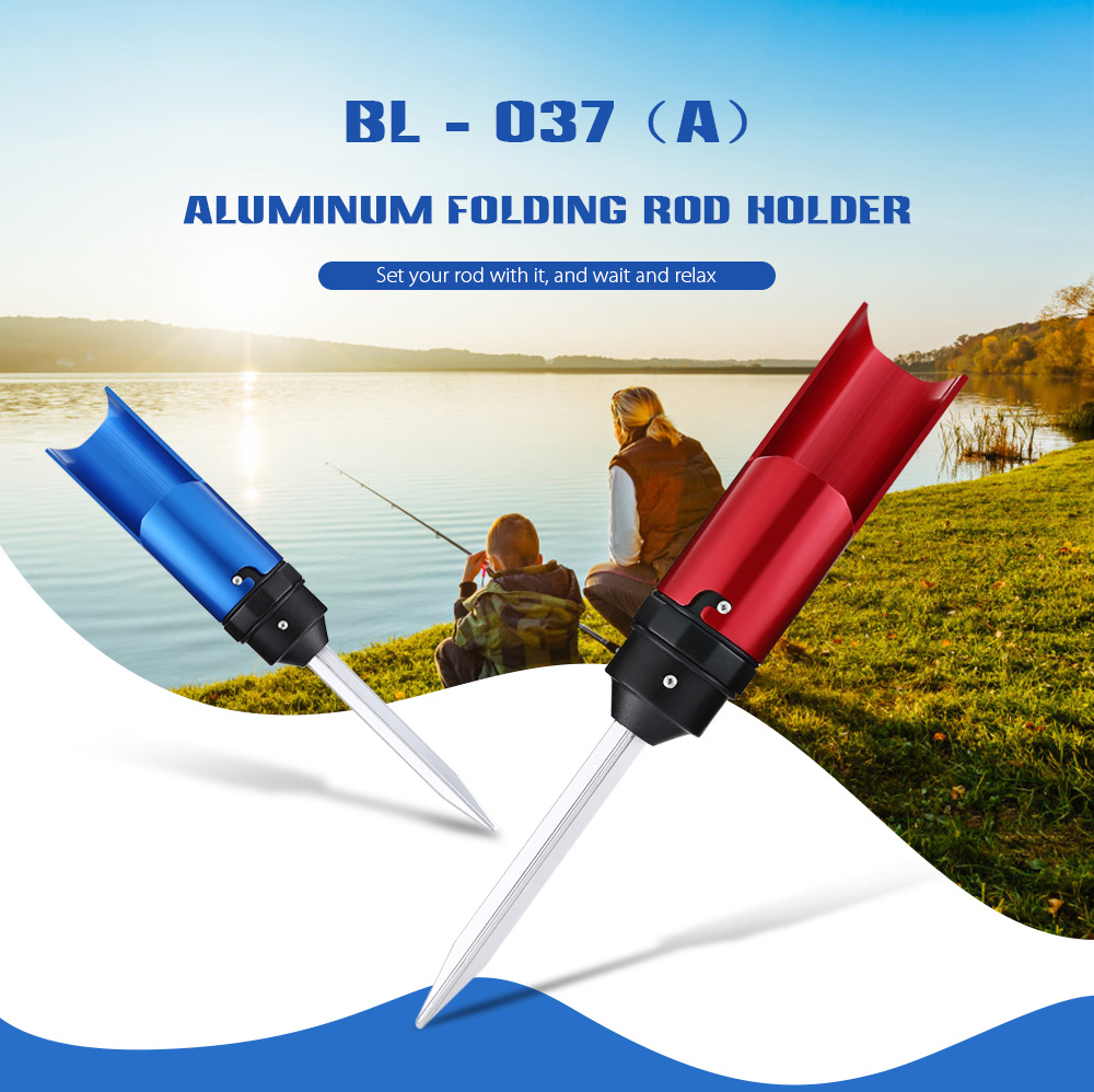Aluminum Folding Rod Holder Fishing Pole Stand Ground Support