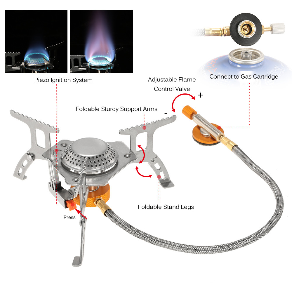 Camping Gas Burner Portable Electric Stove Hiking Folding Stove 3000W