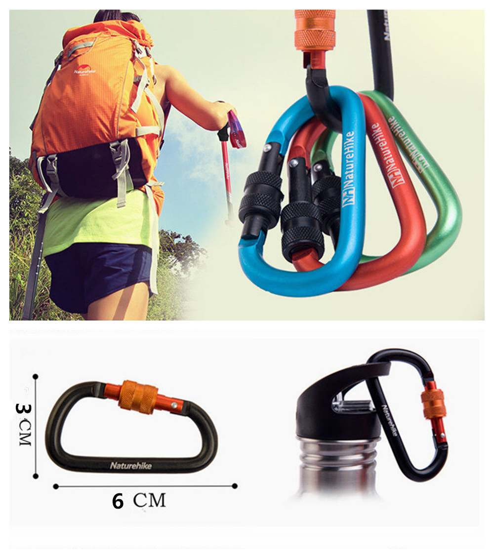 NatureHike 6cm Type-D Alloy Quick Release Buckle Multifunctional Safety Lock