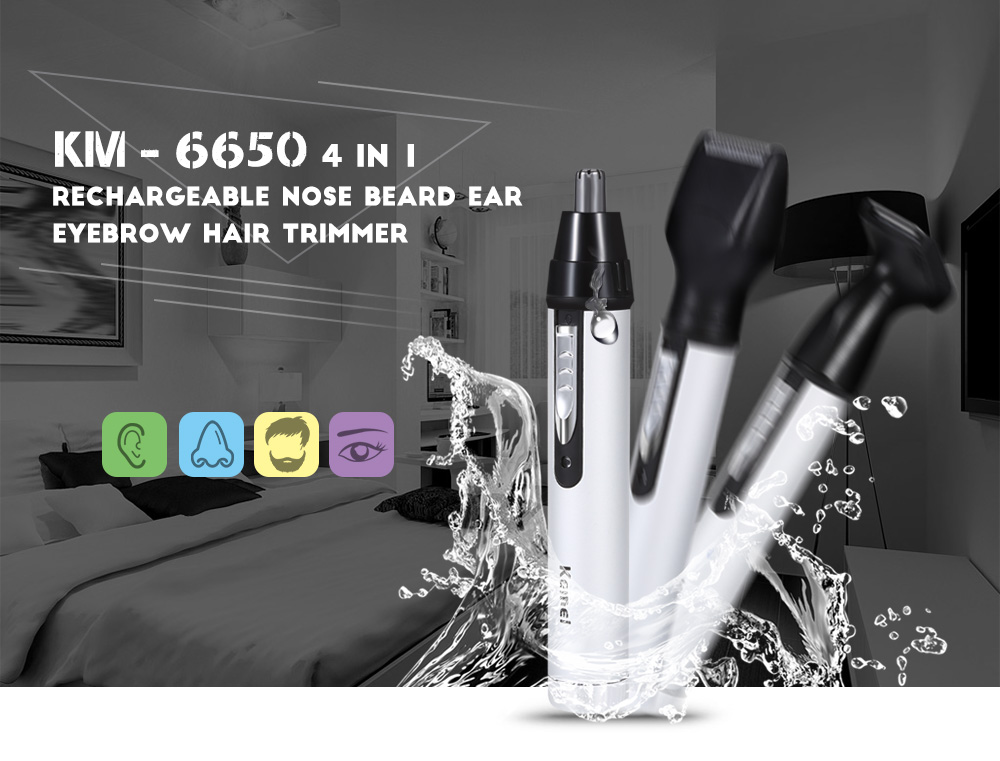 Kemei 6650 4 In 1 Trimmer Shaving Face Care Clipper Trimmer For Nose Hair