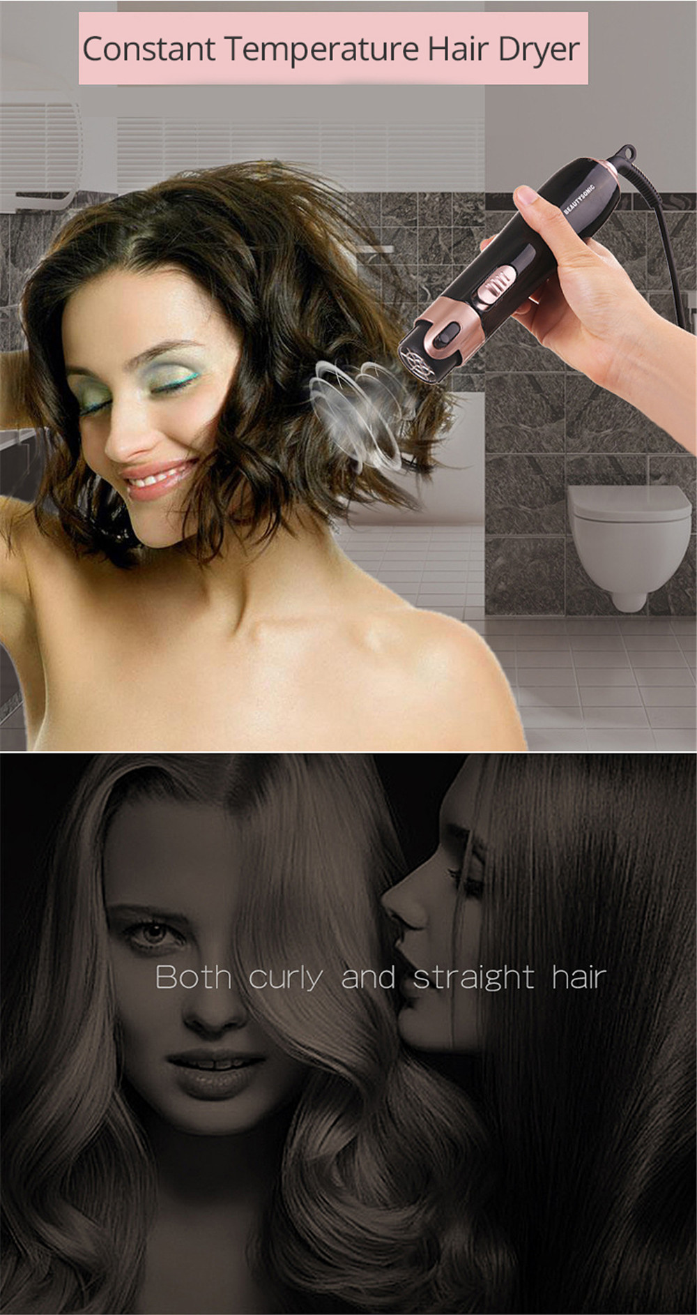4 in 1 Multifunctional Comb Levels Adjustment Hair Curler Straightener Dryer Set
