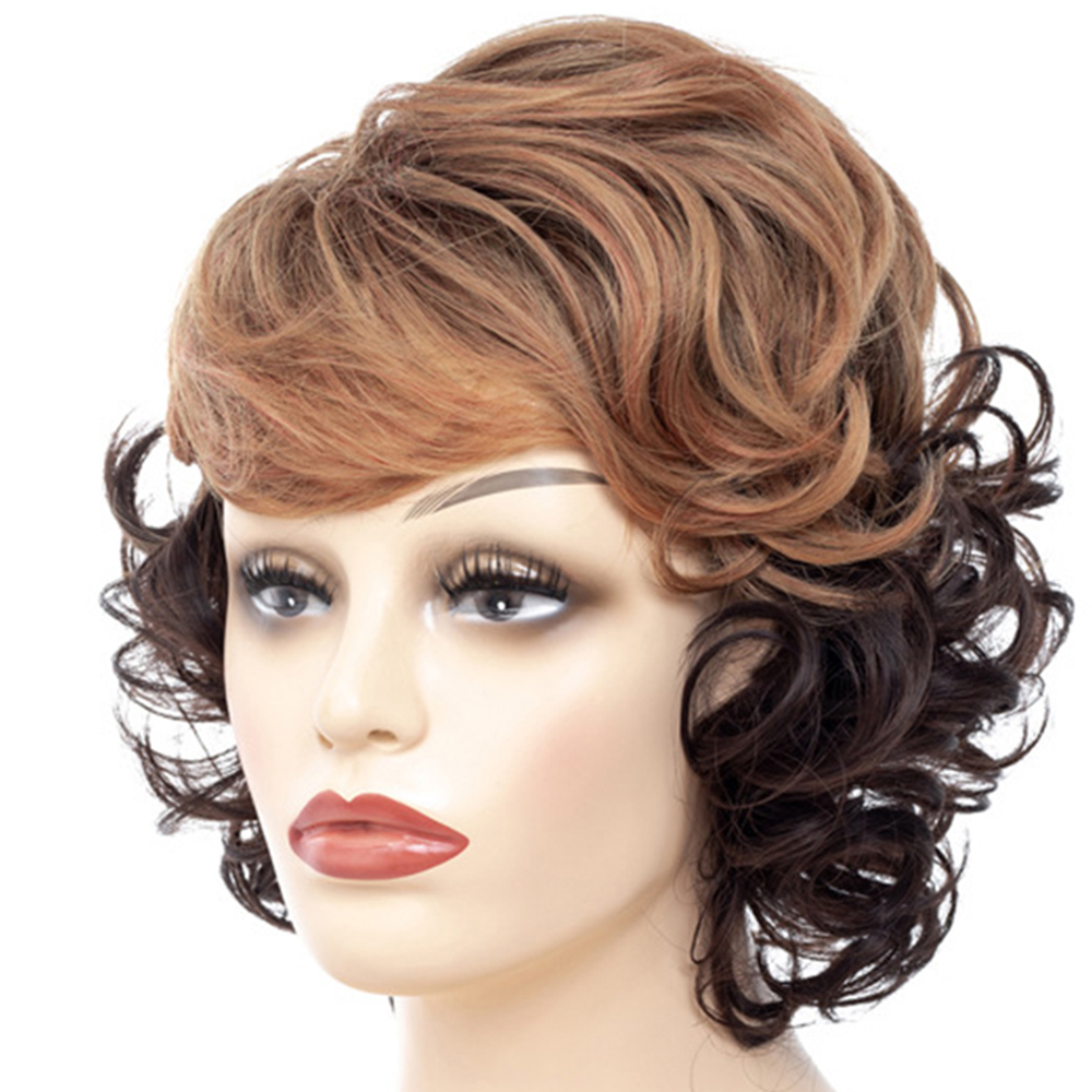 Gradient Ramp Double Colors Small Curl Wig