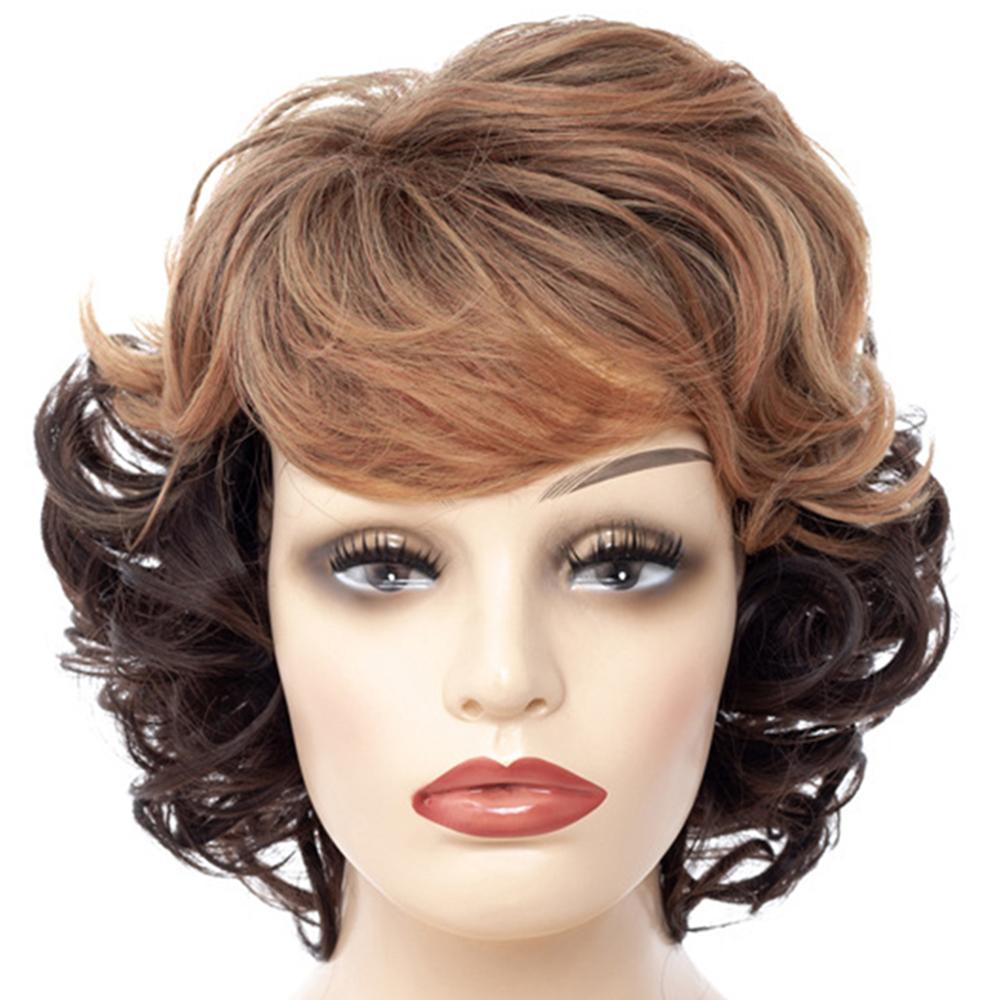 Gradient Ramp Double Colors Small Curl Wig
