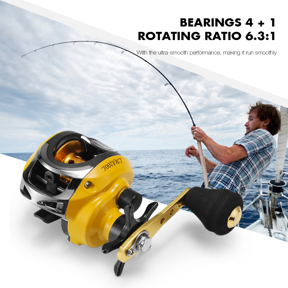 Palaemon Single Arm Water Drop Wheel Magnetic Brake Fishing Reel Bearings 4 + 1