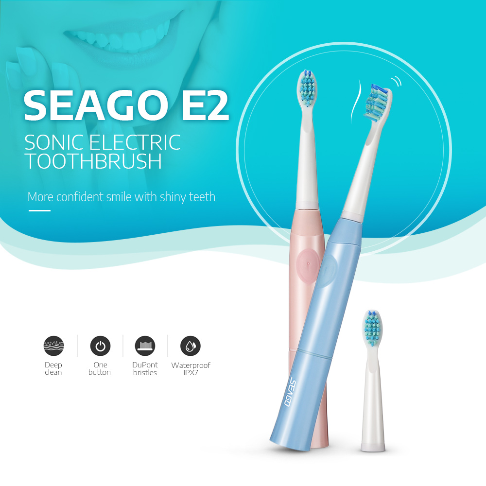 SEAGO E2 Waterproof Sonic Electric Toothbrush