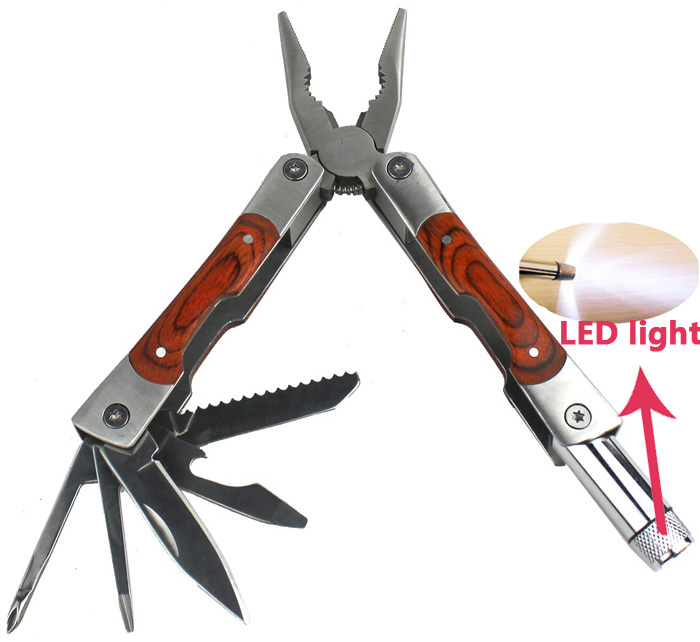 Multi-use 7 in 1 LED Light Plier with Bottle Opener / Flat Screwdriver for Outdoor Camping