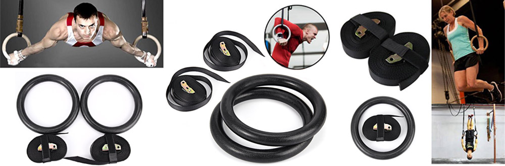 1 Pair Adjustable Gym Rings Chinning Upside Down Workout Exercise