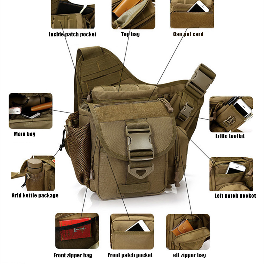 Military Outdoor Saddle Bag Camping Travel Hiking Trekking Shoulder Pack