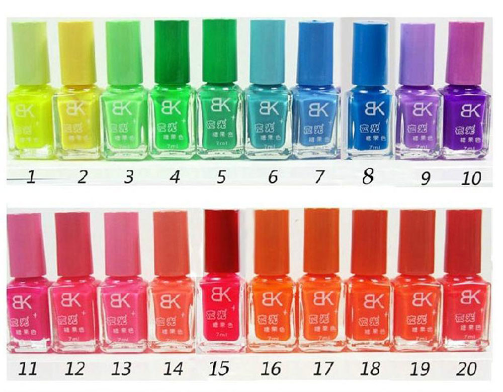7ml bNoctilucent Fluorescent Lacquer Neon Glow In Dark Nail Polish