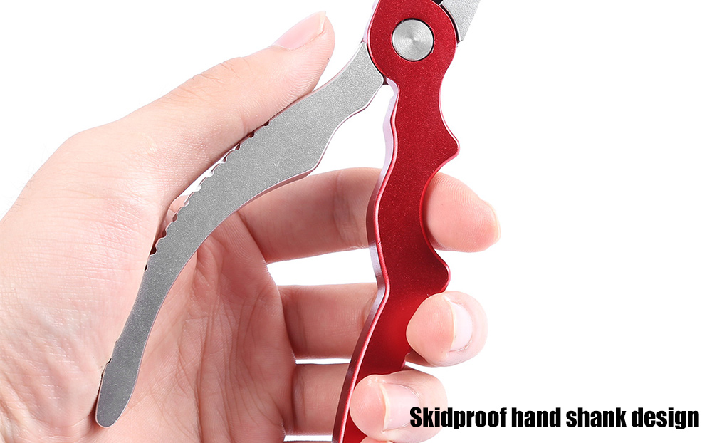 Aluminum Alloy Arc-shaped Hand Shank Grip Hook Remove Line Cutter Fishing Pliers