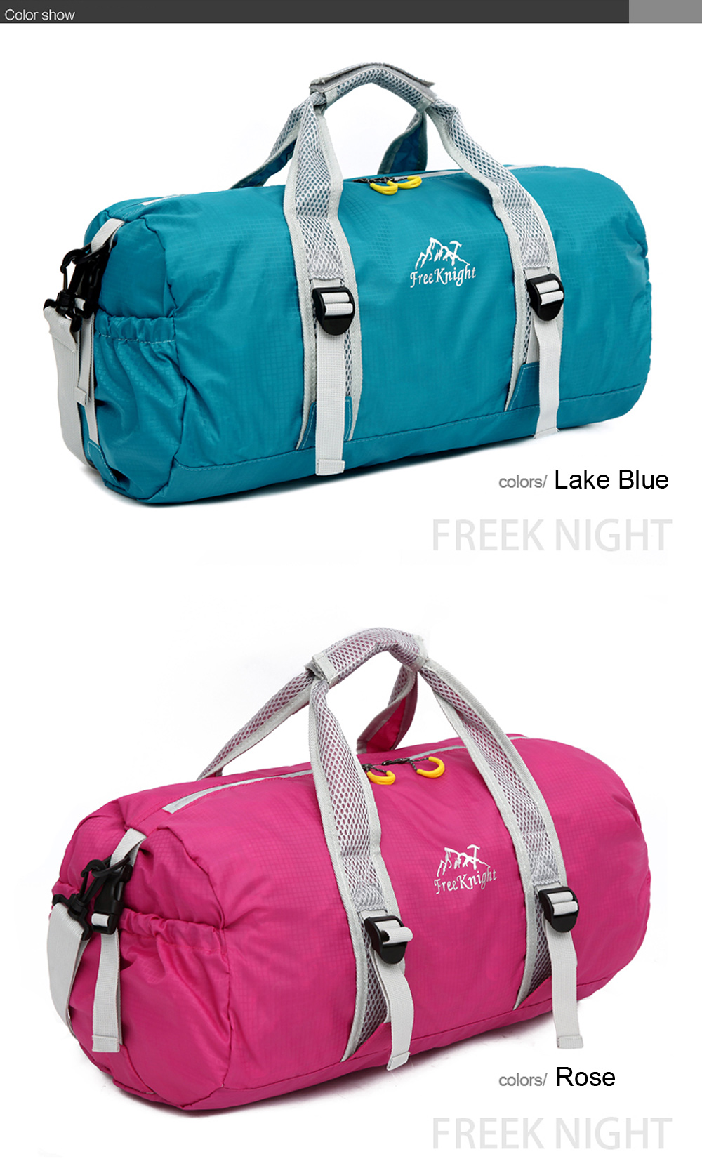 Free Knight FK0726 Unisex Nylon Folding Water Resistant Handbag Shoulder Bag for Camping Hiking Traveling Sports