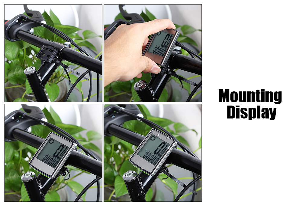 Water Resistant Wireless LCD Backlight Bicycle Computer Odometer Speedometer