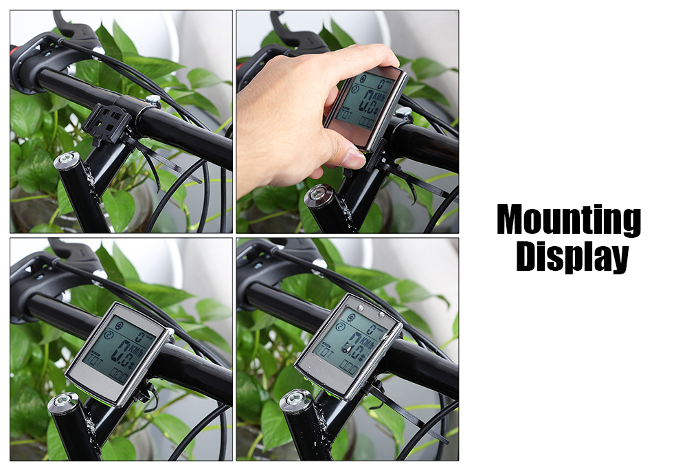 Water Resistant Wireless Cadence Speed 2 in 1 Cycle Computer Speedometer with LCD Backlight
