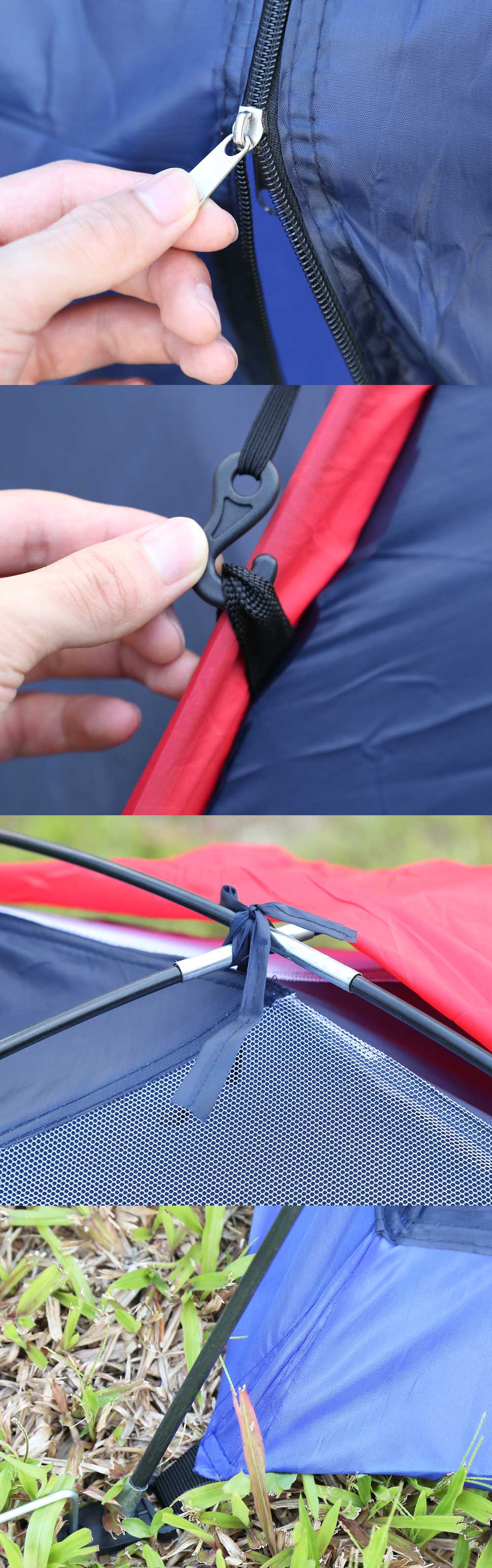 Outdoor Camping Polyester Fiber Tent Fiberglass Pole for Two Persons with Bag for Picnic Travel Hiking Adventure