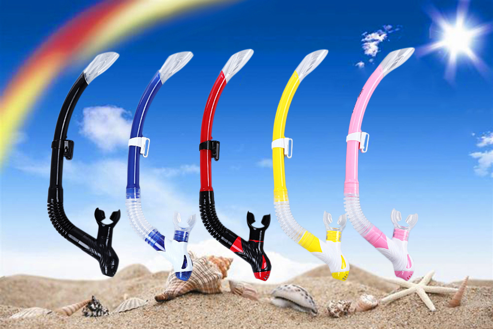 WHALE Swimming Diving Gel Silicone Mouthpiece Full Dry Snorkel Breathing Tube
