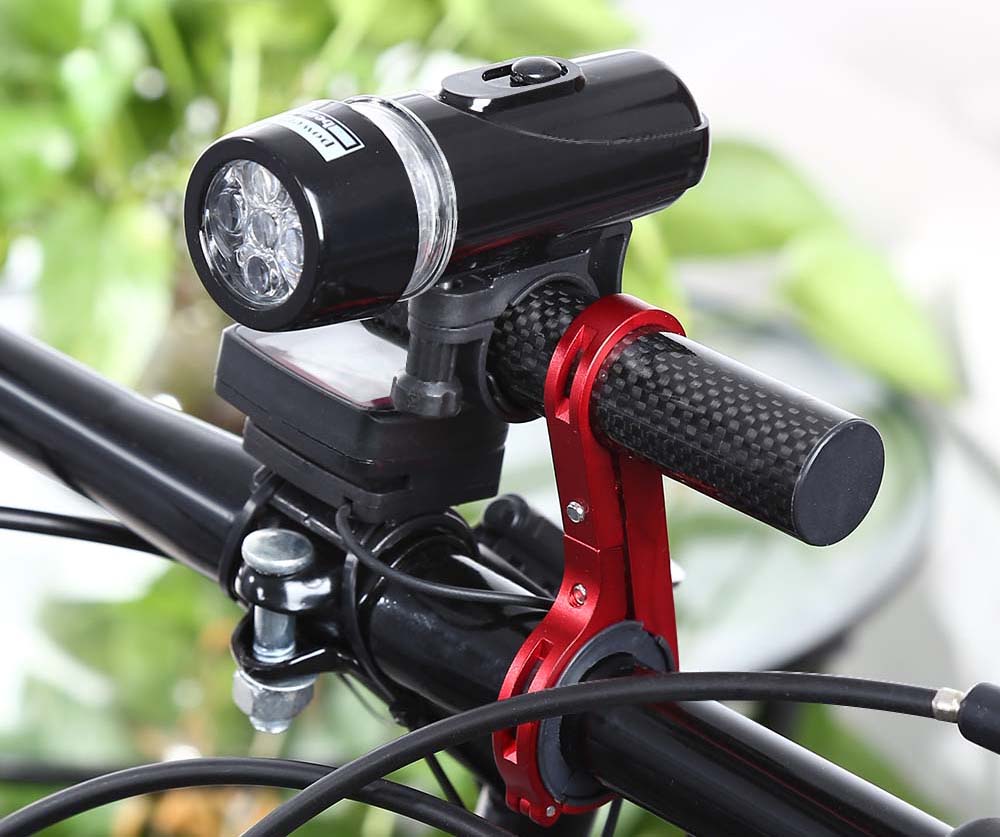 Outdoor MTB Bike Bicycle Carbon Fiber Handlebar Extender Mount Lamp Bracket Flashlight Holder