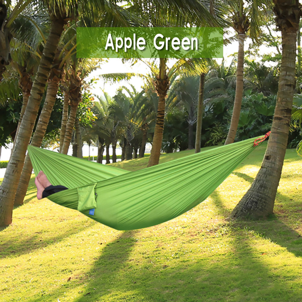 Outdoor One Person Assorted Color Parachute Nylon Fabric Hammock