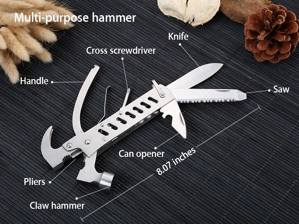 Multi-purpose Hammer Pincer with Can Opener Screwdriver