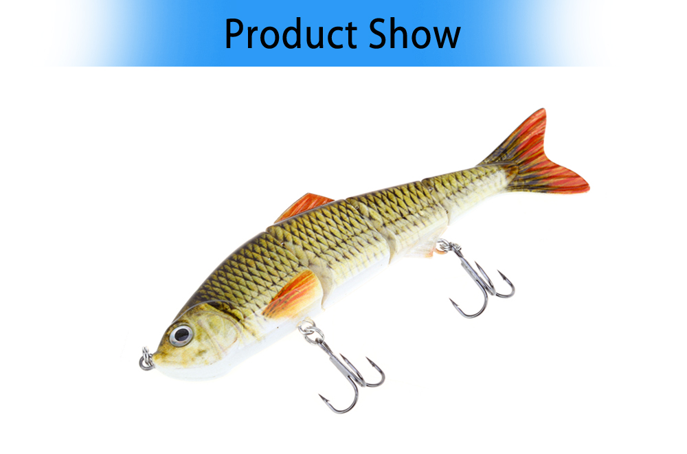 HS007 Minnow Fishing Bait Four Sections Slowly-sinking Lure with Hooks