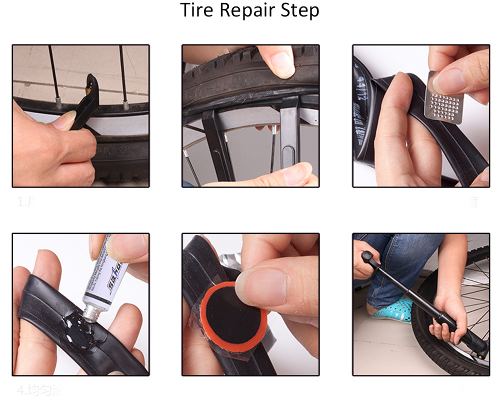 SAHOO 15 in 1 Bicycle Cycling Multifunctional Tire Tyre Repair Tools Glue Patch Pump Kit with Bag