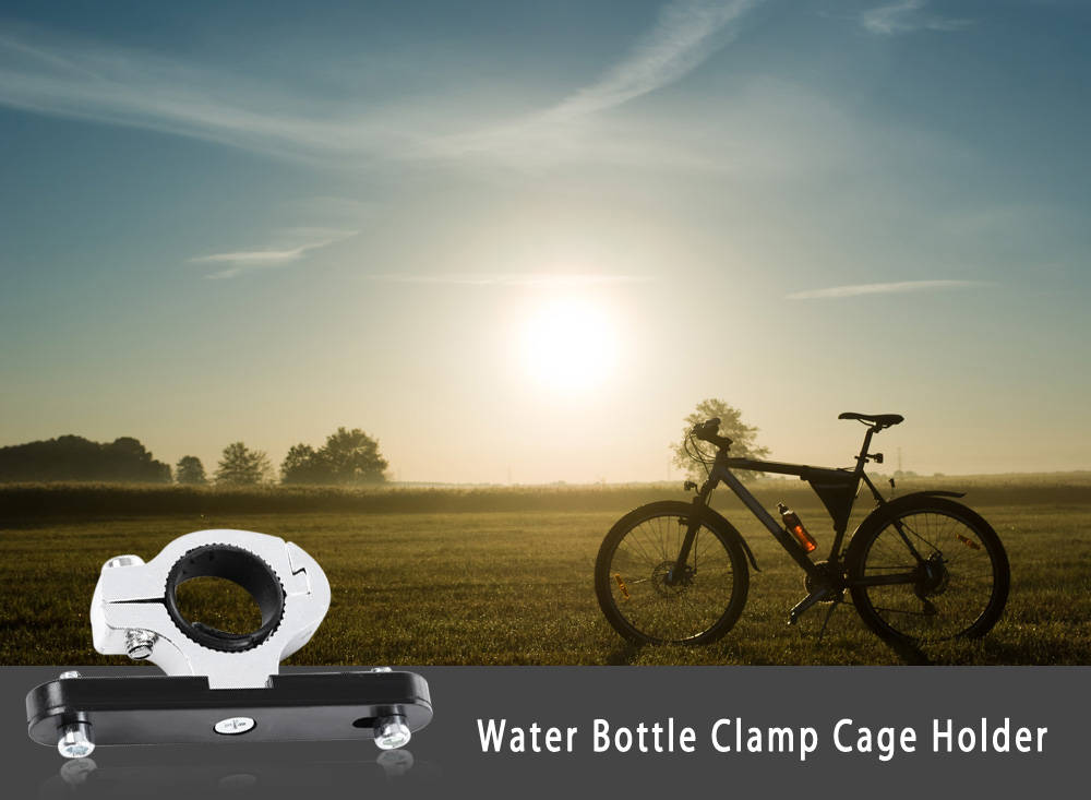 Outdoor Bike Water Bottle Clamp Cage Holder Clip Transition Socket Handlebar Mount