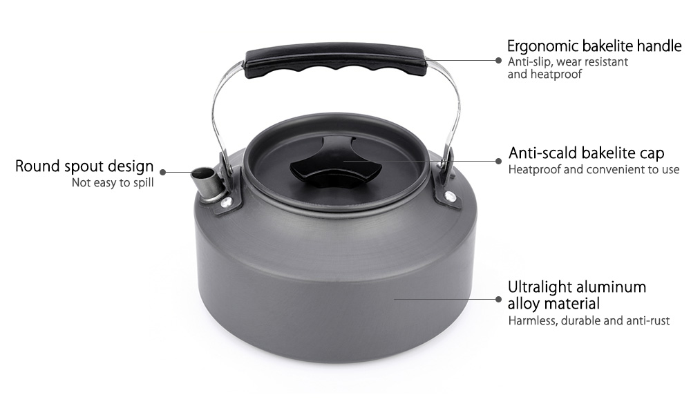 1.1L Water Kettle Jug Cook Set Tea Canteen Pot Outdoor Kit