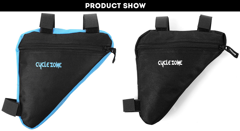 CYCLE ZONE Triangle Cycling Bike Bicycle Front Tube Frame Pouch Bag Holder Saddle