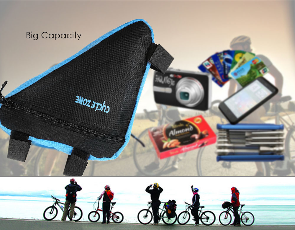 CYCLE ZONE Triangle Cycling Bike Bicycle Front Tube Frame Pouch Bag Holder Saddle