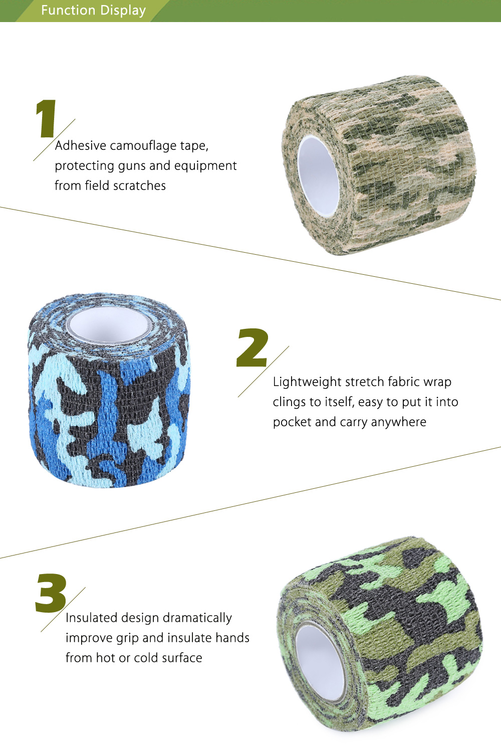 EDCGEAR 4.5M Outdoor Camouflage Non-woven Fabric Adhesive Tape
