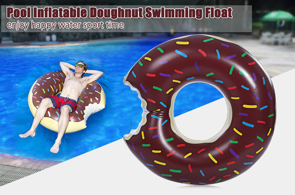 Gigantic Doughnut Pool Inflatable Swimming Float with Pump for Adult Water Game