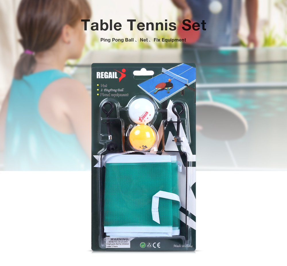 REGAIL Portable Table Tennis Set Net Ping Pong Ball Fix Equipment