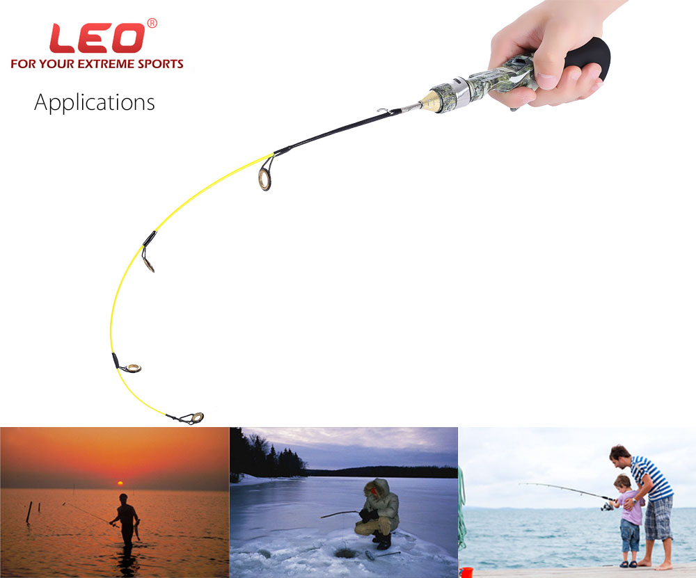 LEO Professional Compound Fiber Ice Fishing Rod Fish Pole