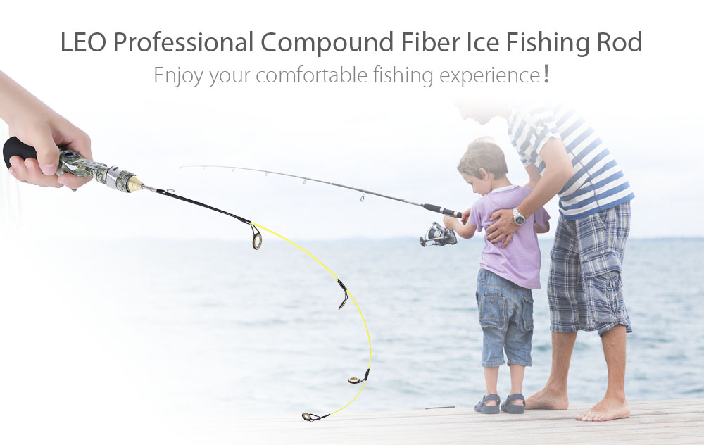 LEO Professional Compound Fiber Ice Fishing Rod Fish Pole