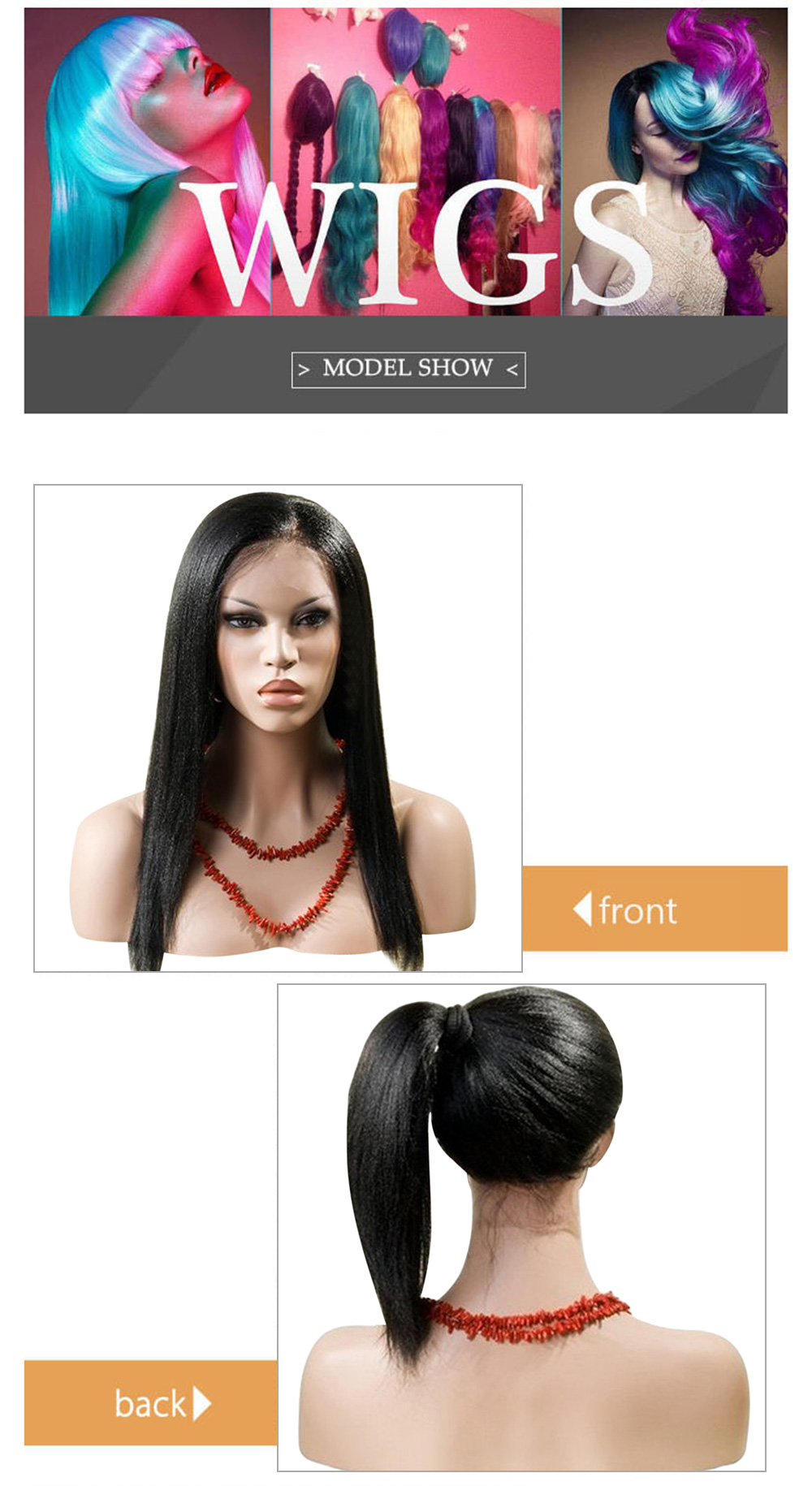Gustala Synthetic Lace Front Kinky Straight Wig Hand Tied Glueless High Density Party Show