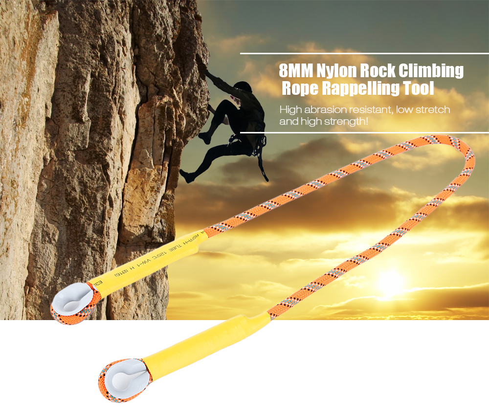 8MM Nylon Rock Climbing Rope Rappelling Tool for Outdoor Activities