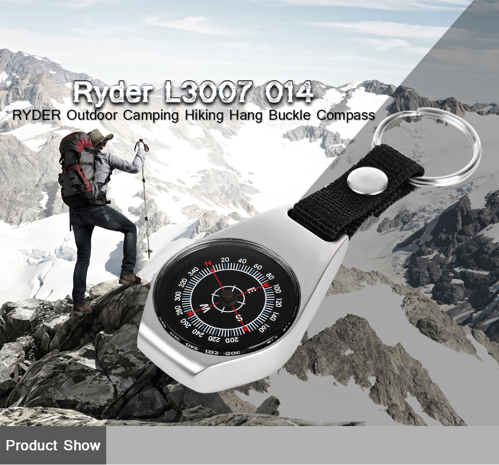 RYDER L3007 Outdoor Camping Multifunctional Hang Buckle Shape Compass